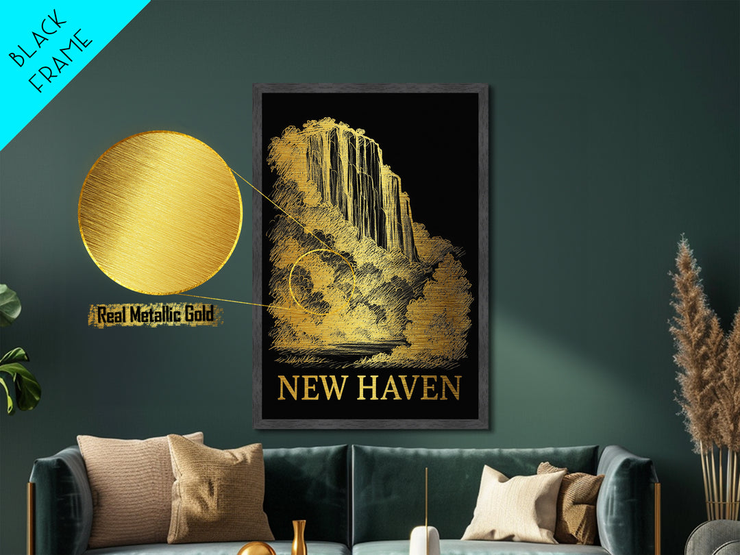 New Orleans Louisiana travel, Metallic Gold Print, Closing Gift, Metal Art, Wood Framed Art, Anniversary Travel Gift, Retirement  Gift