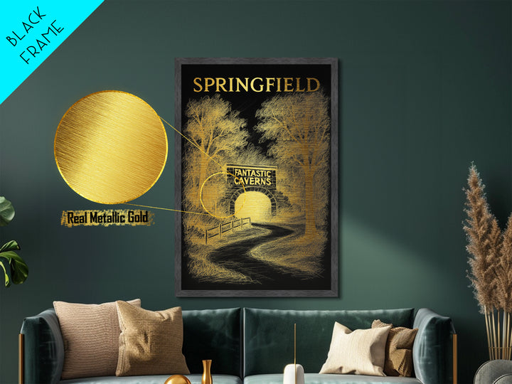 Springfield Illinois art, Metallic Gold Art, Housewarming Gift, Metal Art, Wood Framed Art, Newlywed Travel Gift, Honeymoon Gift