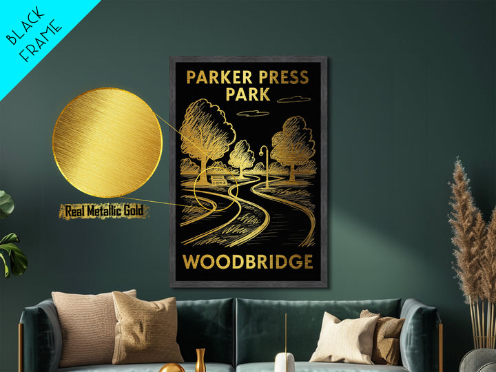 Woodbridge New Jersey art, Metallic Gold Art, Wood Framed Art, Metal Art, Travel Art Prints, Metallic Gold Art, Home Décor