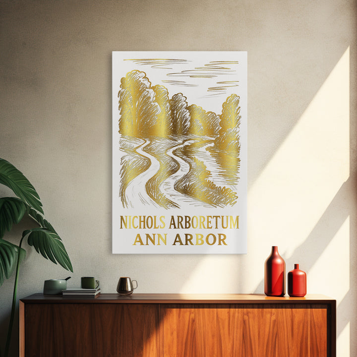 Ann Arbor Travel Poster, Canvas Print, Minimalist Poster Art, Ann Arbor City Art, Travel Poster Art, Living Room Wall Art, Poster Art