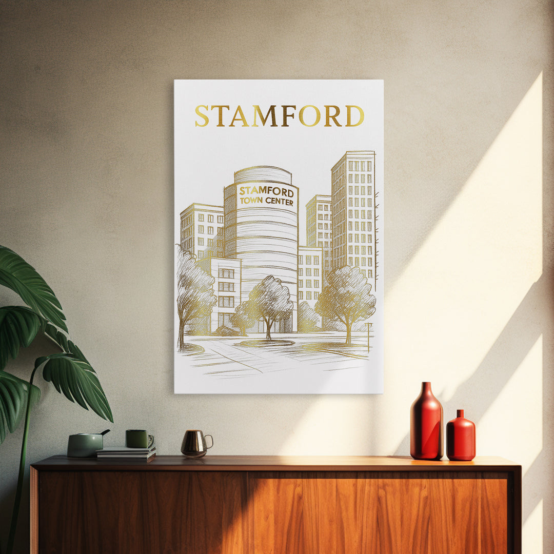 Stamford Connecticut Travel Poster, Canvas Print, Minimalist Poster Art, Stamford Print, Art Print, Gift For Travelers, Travel Poster Set