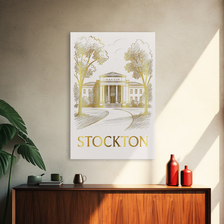 Stockton Travel Poster, Canvas Print, Elegant City Illustration, Stockton Wall Art, Vintage Travel Print, Travel Art Print, City Art Print