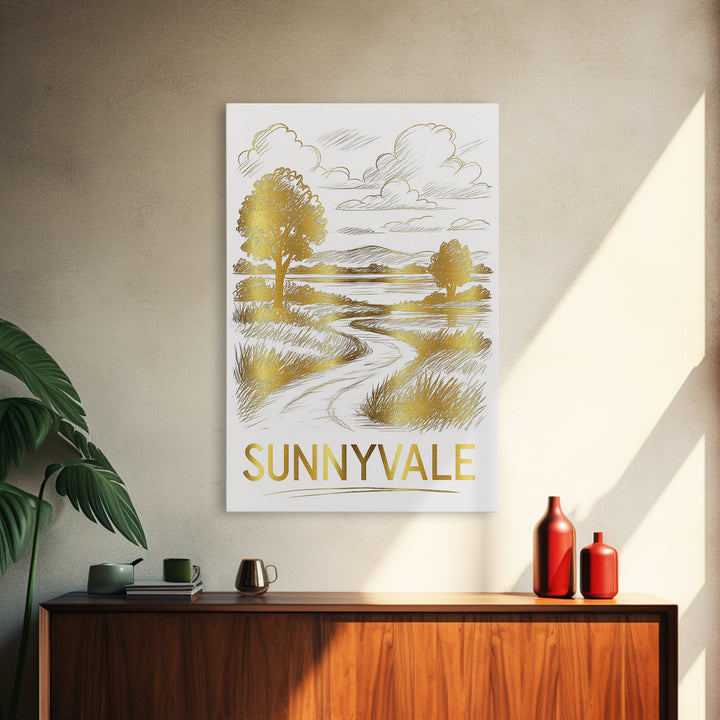 Sunnyvale Travel Poster, Canvas Print, Minimalist Poster Art, Sunnyvale Wall Art, Wanderlust Decor, Fine Art Print, Modern Wall Decor