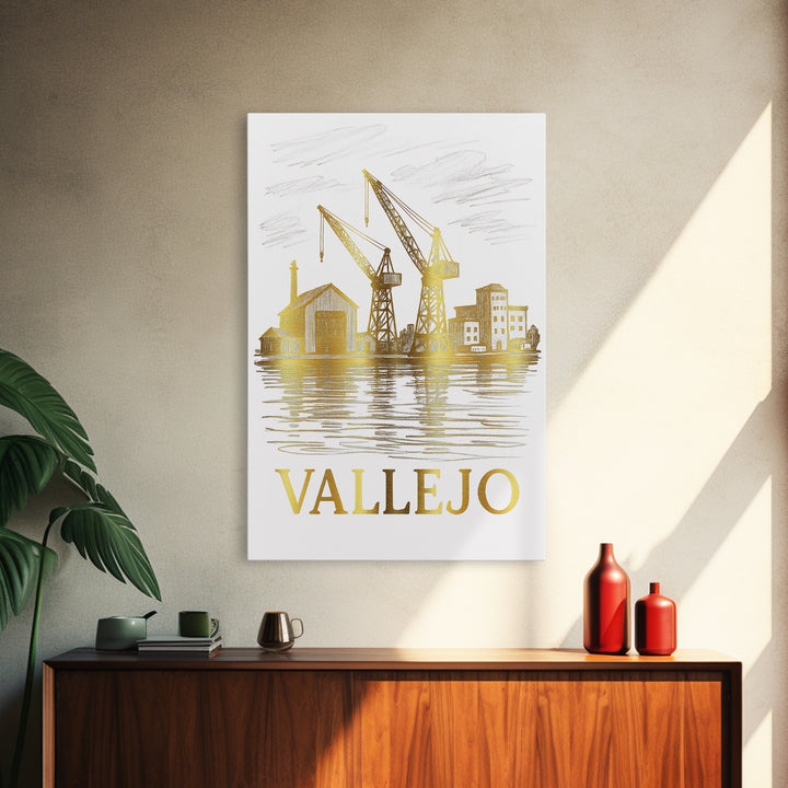 Vallejo Travel Poster, Canvas Print, Elegant City Illustration, Vallejo Poster Print, Eclectic Wall Decor, Gift For Travelers, Wall Art