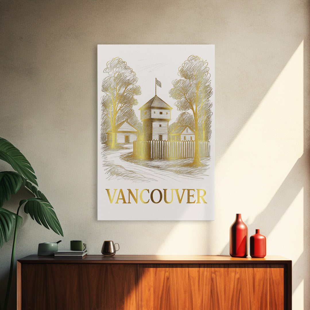 Vancouver Travel Poster, Canvas Print, Elegant City Illustration, Vancouver City Art, Vintage City Art, City Art Print, Vintage City Poster