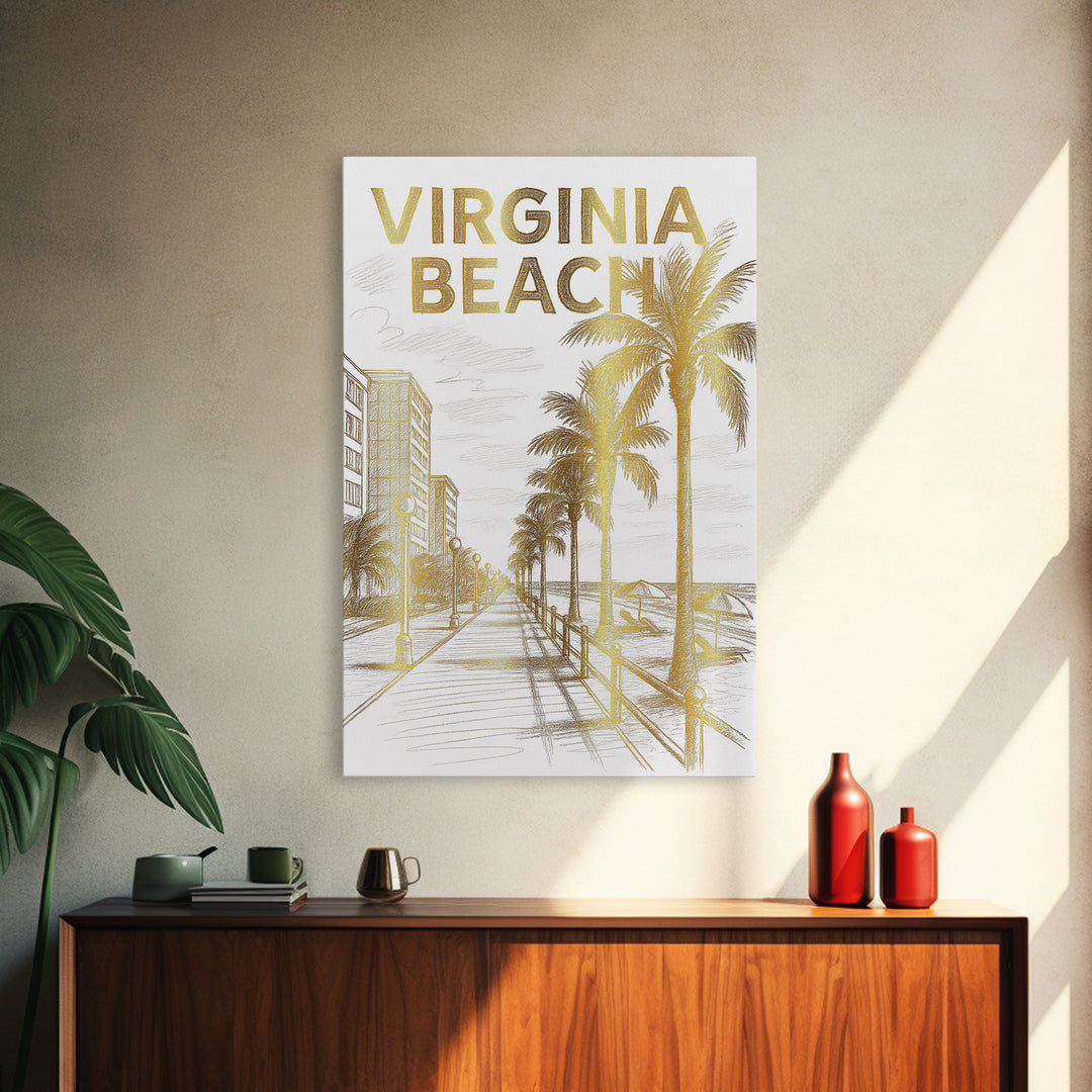 Virginia Beach Virginia Travel Poster, Canvas Print, Minimalist Poster Art, Virginia Beach Art Print, Home Office Decor, Gift For Travelers