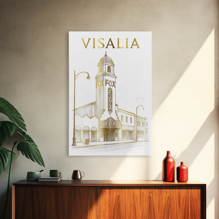 Visalia California Travel Poster, Framed Canvas Print, Elegant City Illustration, Visalia Wall Art, Travel Poster Set, City Travel Prints