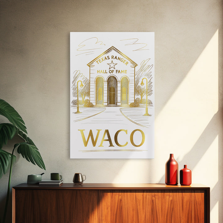 Waco Travel Poster, Canvas Print, Elegant City Illustration, Waco Poster Print, City Illustration, Fine Art Print, Vintage City Poster