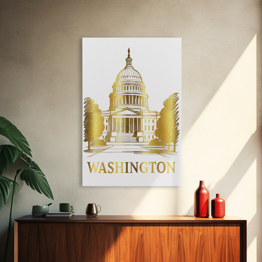 Washington Travel Poster, Canvas Print, Minimalist Poster Art, Washington Poster Print, City Travel Prints, Gift For Travelers