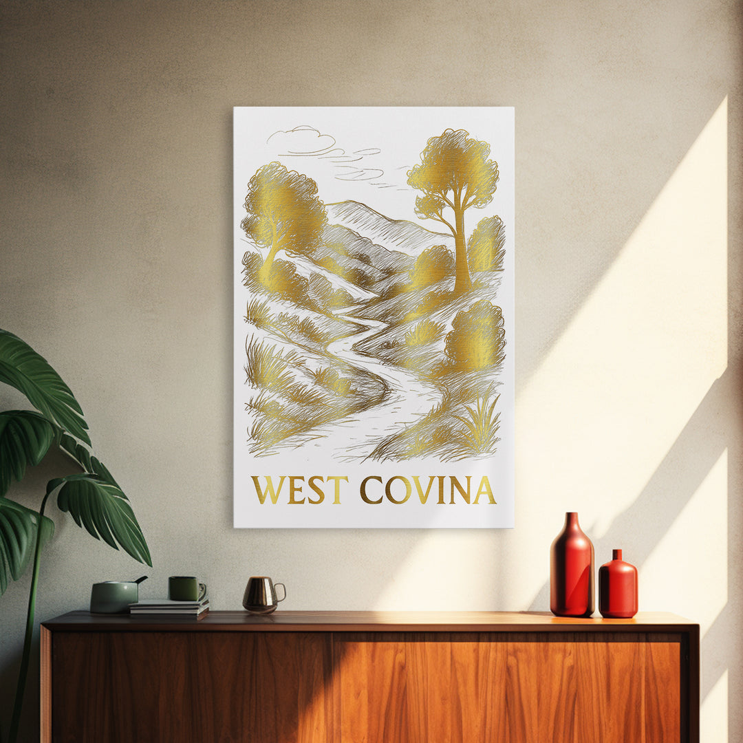 West Covina Travel Poster, Canvas Print, Minimalist Poster Art, West Covina Art Print, Vintage Travel Art, Retro Travel Print, Wall Art