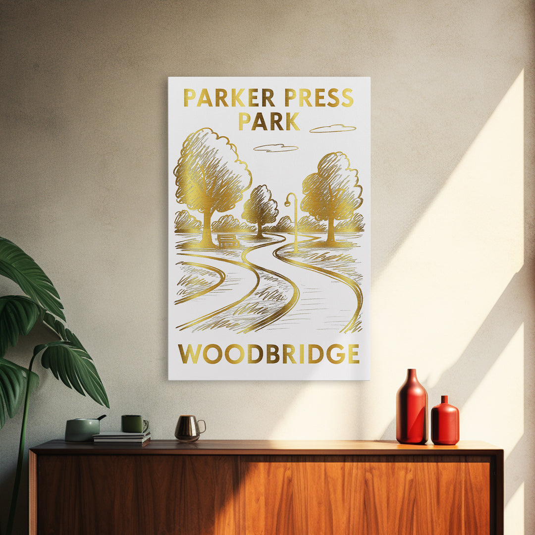 Woodbridge Travel Poster, Canvas Print, Elegant City Illustration, Woodbridge City Art, Gift For Travelers, Vintage Travel Print