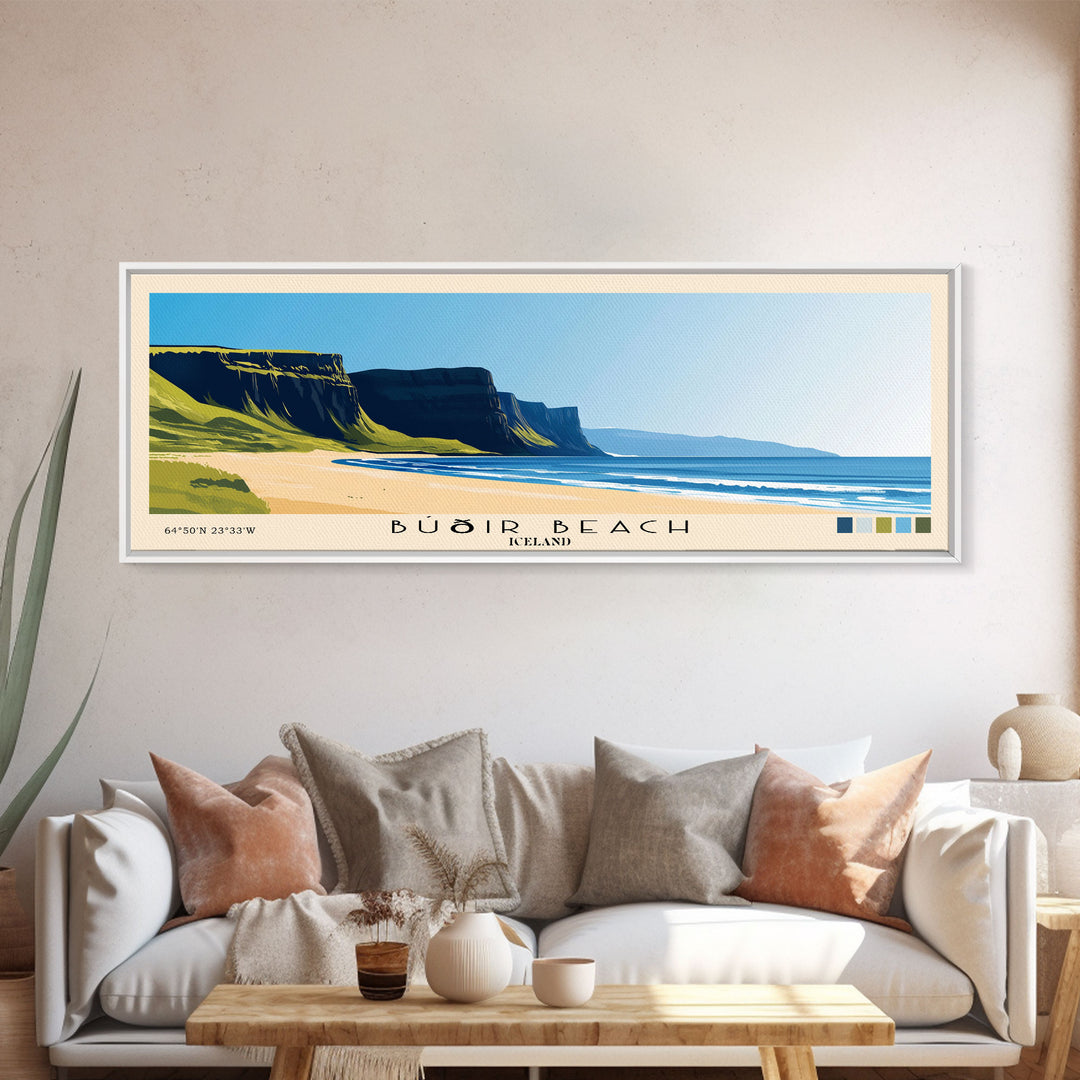 Búðir Beach, Iceland Panoramic Print, Vacation Gift, Iceland Wall Art, Vacation Wall Art, Vacatation Memories, Beach Decor, Beach Or Lakehouse Art