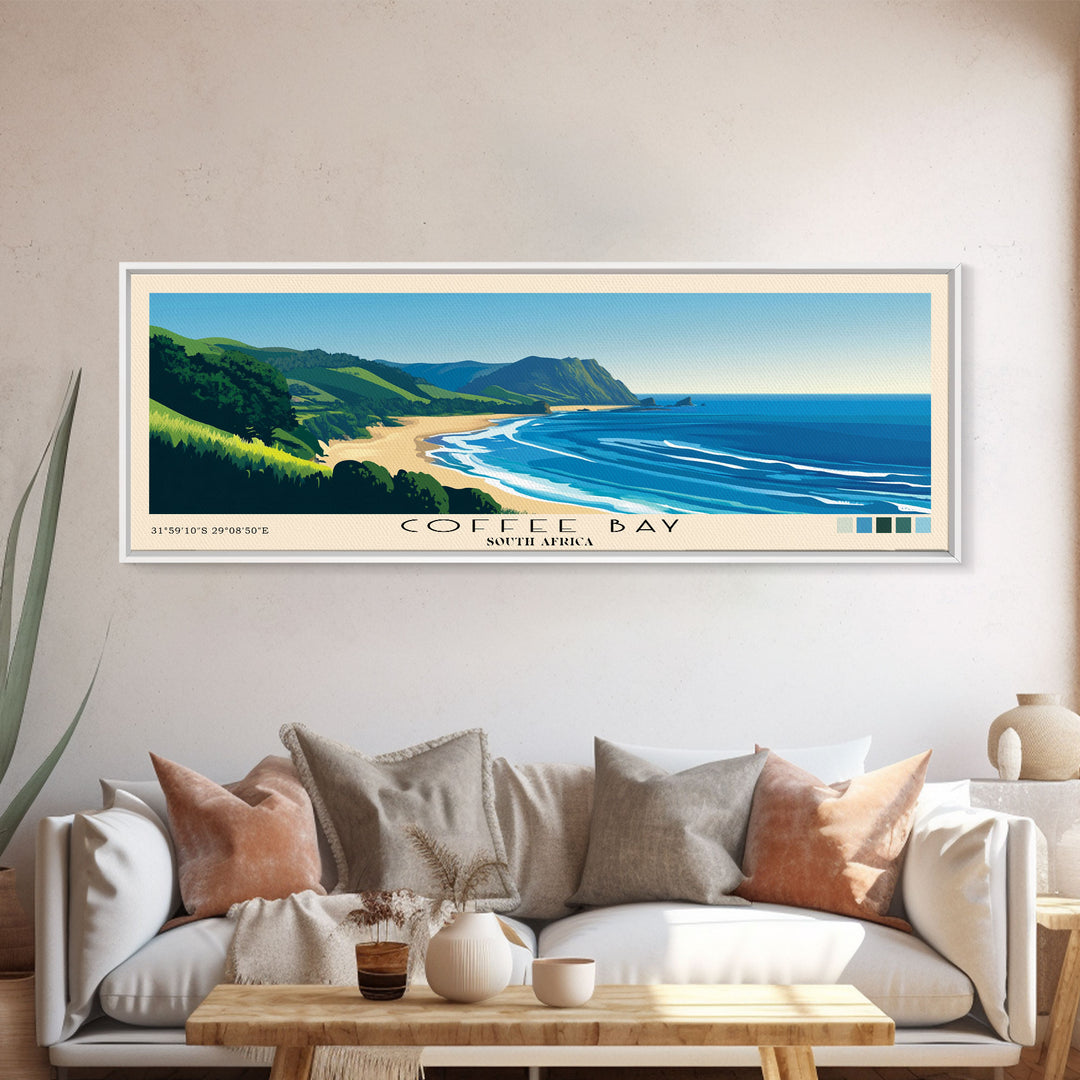 Coffee Bay, South Africa Panoramic Print, Vacation Gift, South Africa Wall Art, Vacation Wall Art, Vacatation Memories, Beach Decor, Beach Or Lakehouse Art