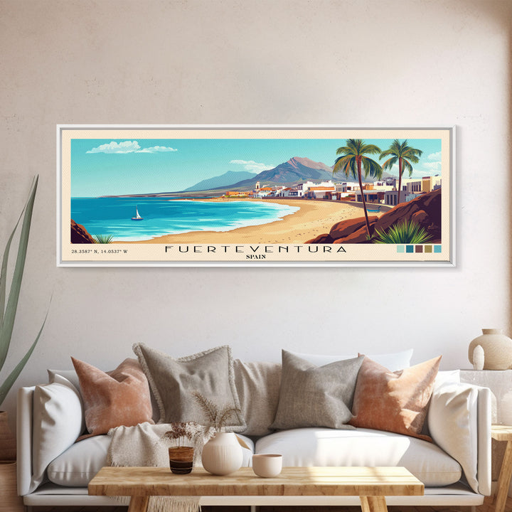 Fuerteventura, Spain Panoramic Print, Vacation Gift, Spain Wall Art, Vacation Wall Art, Vacatation Memories, Beach Decor, Beach Or Lakehouse Art