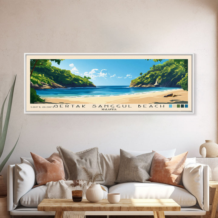 Gertak Sanggul Beach, Malasyia Panoramic Print, Vacation Gift, Malasyia Wall Art, Vacation Wall Art, Vacatation Memories, Beach Decor, Beach Or Lakehouse Art