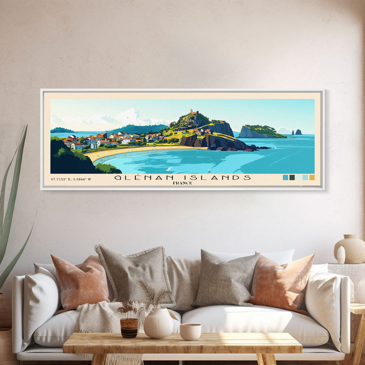 Glénan Islands, France Panoramic Print, Vacation Gift, France Wall Art, Vacation Wall Art, Vacatation Memories, Beach Decor, Beach Or Lakehouse Art