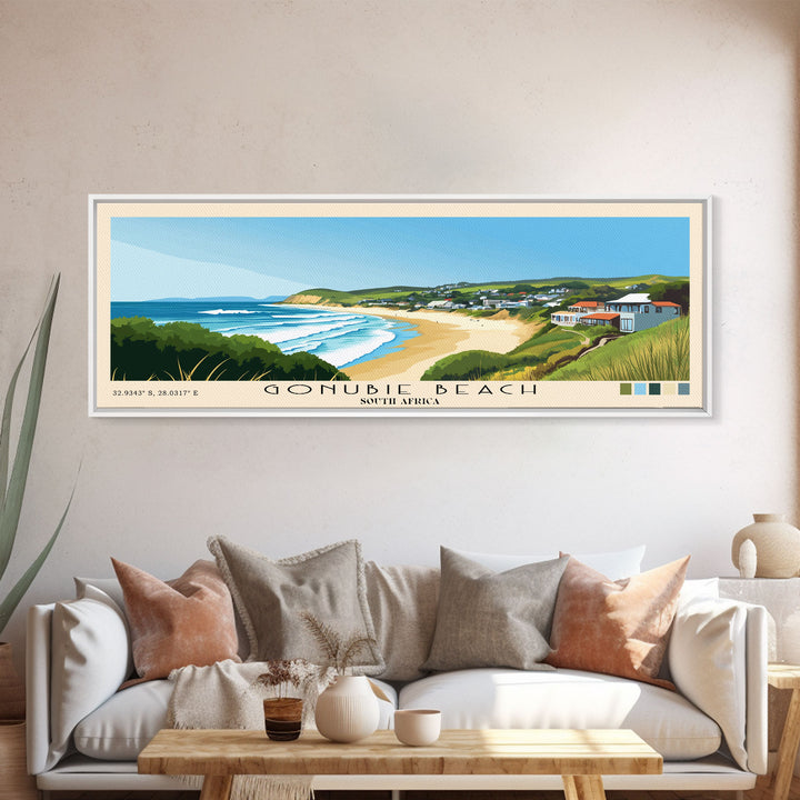 Gonubie Beach, South Africa Panoramic Print, Vacation Gift, South Africa Wall Art, Vacation Wall Art, Vacatation Memories, Beach Decor, Beach Or Lakehouse Art