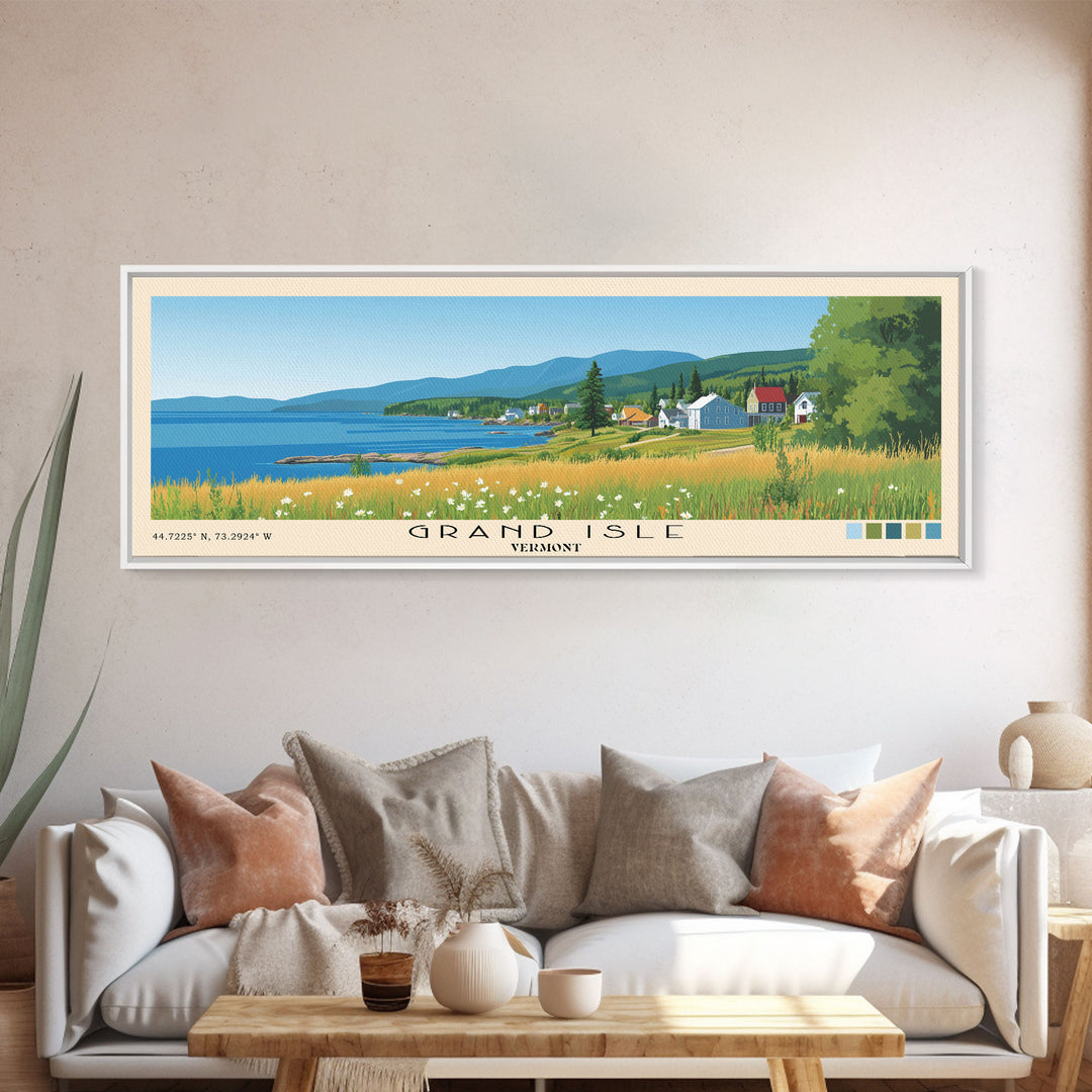 Grand Isle, Vermont Panoramic Print, Vacation Gift, Vermont Wall Art, Vacation Wall Art, Vacatation Memories, Beach Decor, Beach Or Lakehouse Art