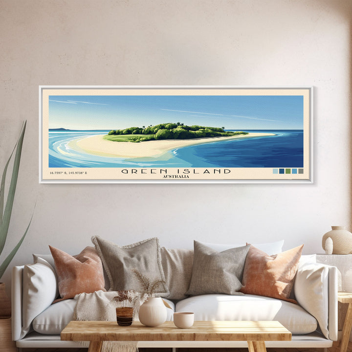 Green Island, Australia Panoramic Print, Vacation Gift, Australia Wall Art, Vacation Wall Art, Vacatation Memories, Beach Decor, Beach Or Lakehouse Art