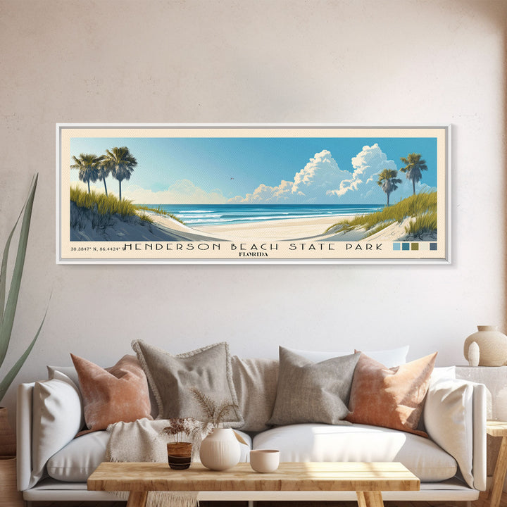 Henderson Beach State Park, Florida Panoramic Print, Vacation Gift, Florida Wall Art, Vacation Wall Art, Vacatation Memories, Beach Decor, Beach Or Lakehouse Art