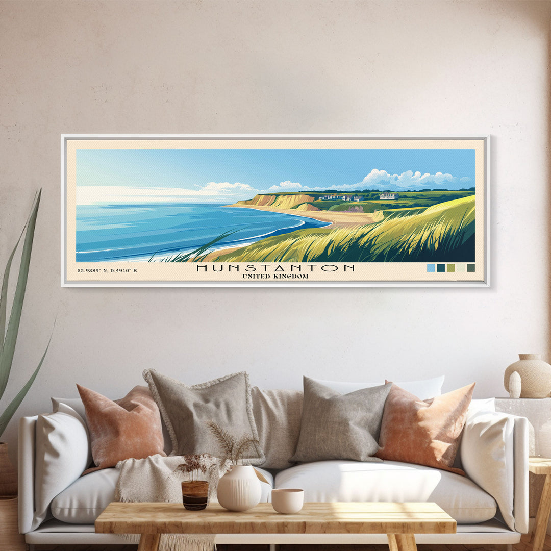 Hunstanton, United Kingdom Panoramic Print, Vacation Gift, United Kingdom Wall Art, Vacation Wall Art, Vacatation Memories, Beach Decor, Beach Or Lakehouse Art