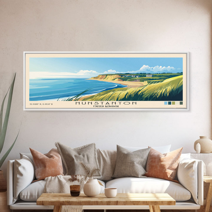Hunstanton, United Kingdom Panoramic Print, Vacation Gift, United Kingdom Wall Art, Vacation Wall Art, Vacatation Memories, Beach Decor, Beach Or Lakehouse Art