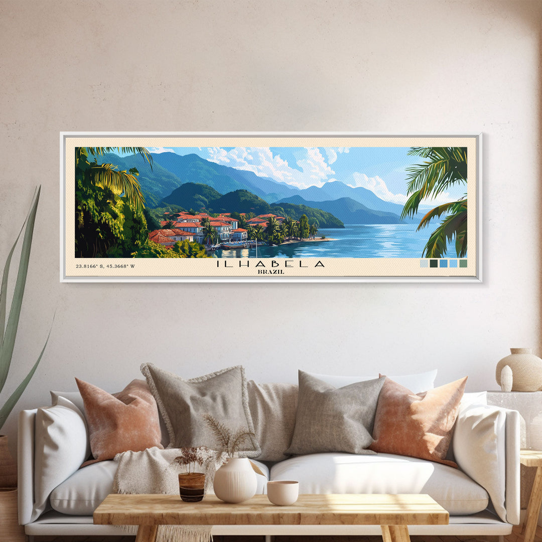 Ilhabela, Brazil Panoramic Print, Vacation Gift, Brazil Wall Art, Vacation Wall Art, Vacatation Memories, Beach Decor, Beach Or Lakehouse Art