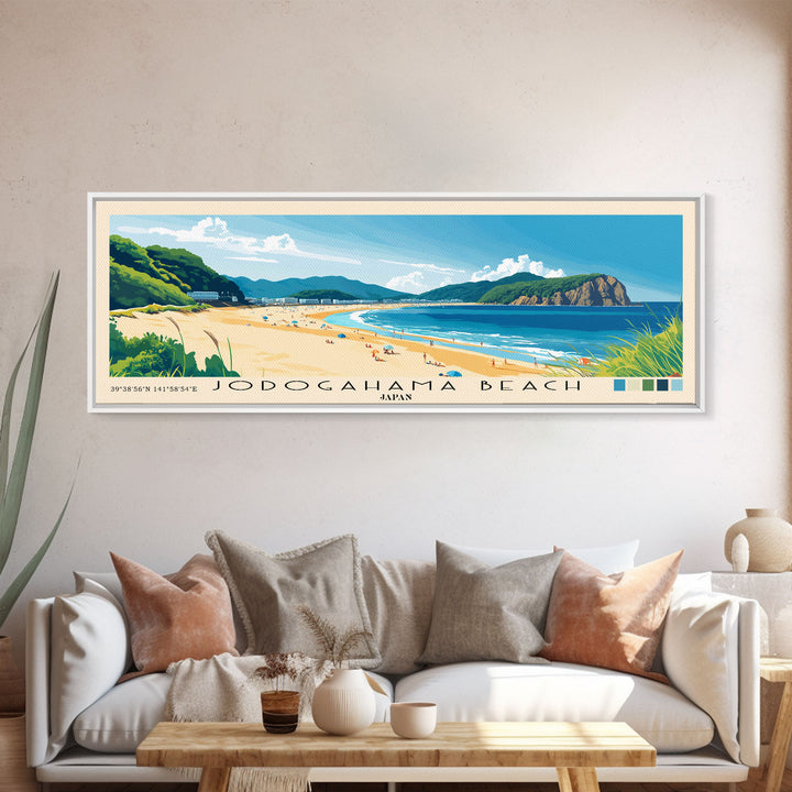 Jodogahama Beach, Japan Panoramic Print, Vacation Gift, Japan Wall Art, Vacation Wall Art, Vacatation Memories, Beach Decor, Beach Or Lakehouse Art