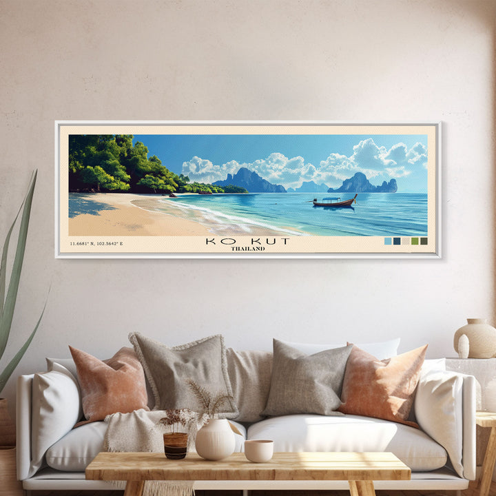 Ko Kut, Thailand Panoramic Print, Vacation Gift, Thailand Wall Art, Vacation Wall Art, Vacatation Memories, Beach Decor, Beach Or Lakehouse Art