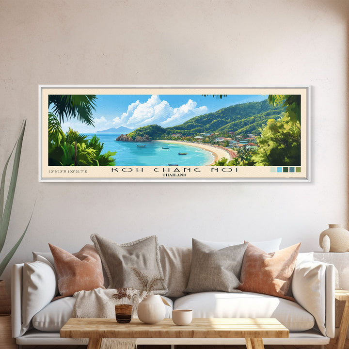 Koh Chang Noi, Thailand Panoramic Print, Vacation Gift, Thailand Wall Art, Vacation Wall Art, Vacatation Memories, Beach Decor, Beach Or Lakehouse Art