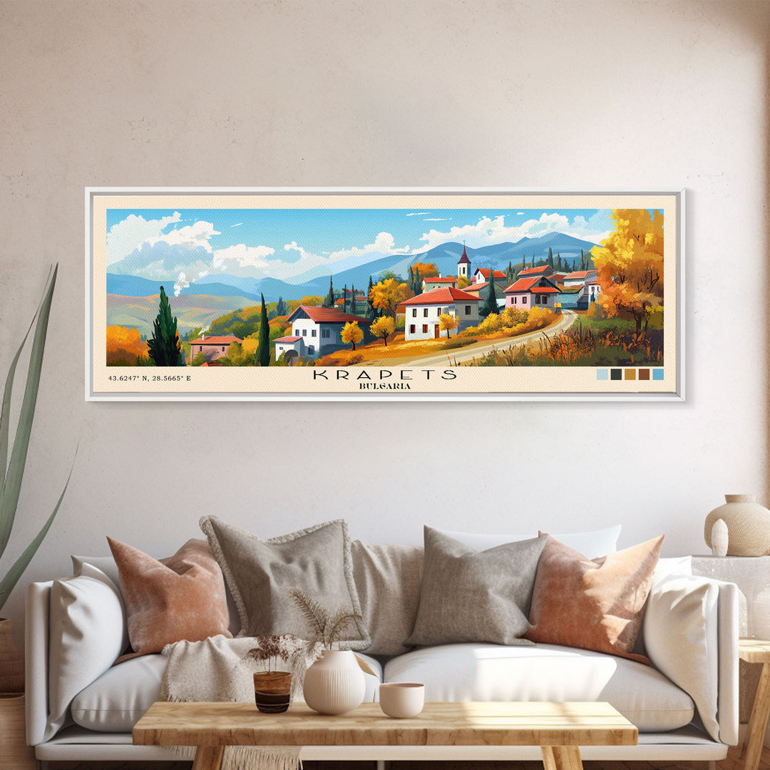 Krapets, Bulgaria Panoramic Print, Vacation Gift, Bulgaria Wall Art, Vacation Wall Art, Vacatation Memories, Beach Decor, Beach Or Lakehouse Art