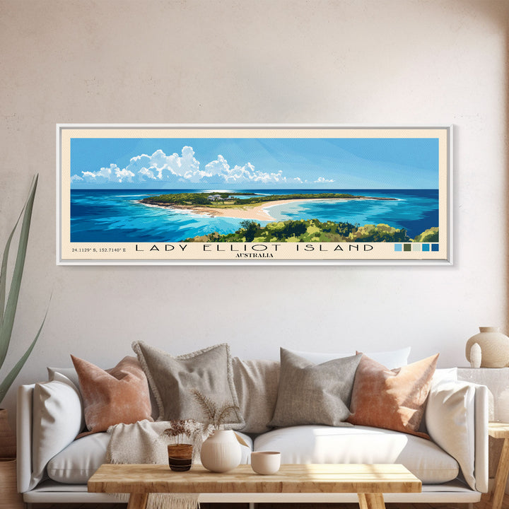 Lady Elliot Island, Australia Panoramic Print, Vacation Gift, Australia Wall Art, Vacation Wall Art, Vacatation Memories, Beach Decor, Beach Or Lakehouse Art