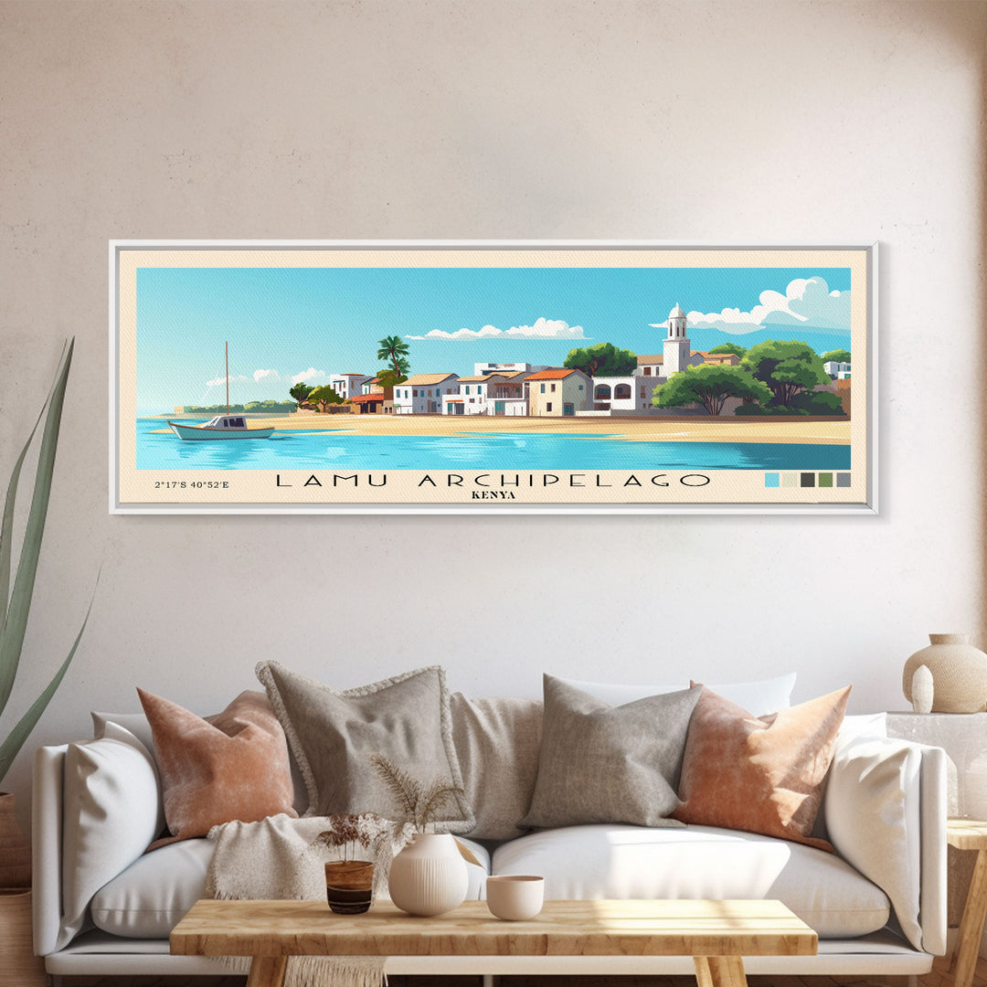 Lamu Archipelago, Kenya Panoramic Print, Vacation Gift, Kenya Wall Art, Vacation Wall Art, Vacatation Memories, Beach Decor, Beach Or Lakehouse Art