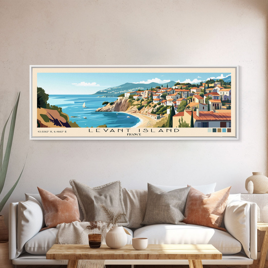 Levant Island, France Panoramic Print, Vacation Gift, France Wall Art, Vacation Wall Art, Vacatation Memories, Beach Decor, Beach Or Lakehouse Art