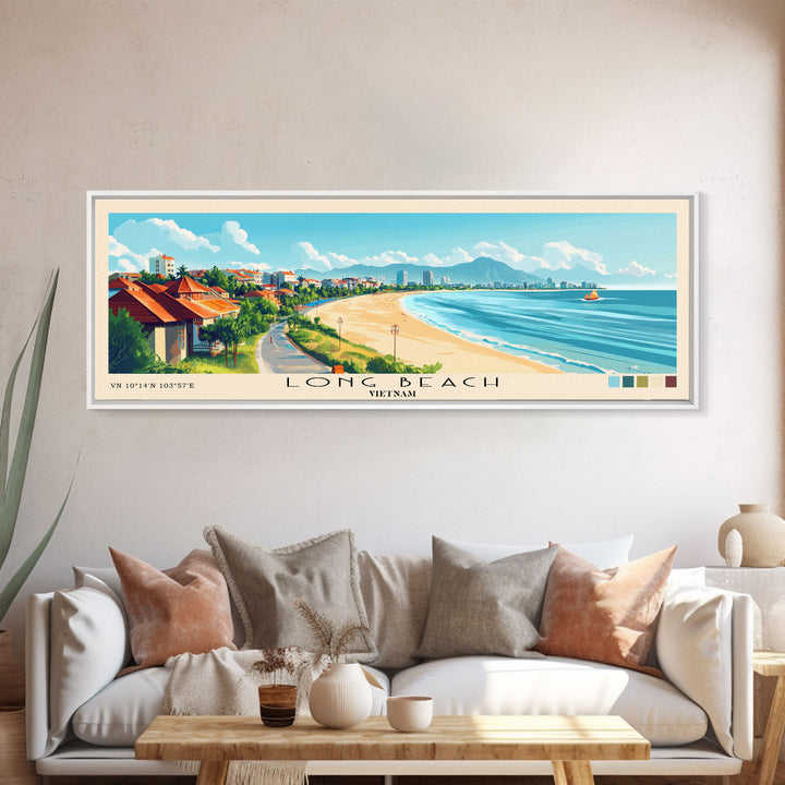 Long Beach, Vietnam Panoramic Print, Vacation Gift, Vietnam Wall Art, Vacation Wall Art, Vacatation Memories, Beach Decor, Beach Or Lakehouse Art