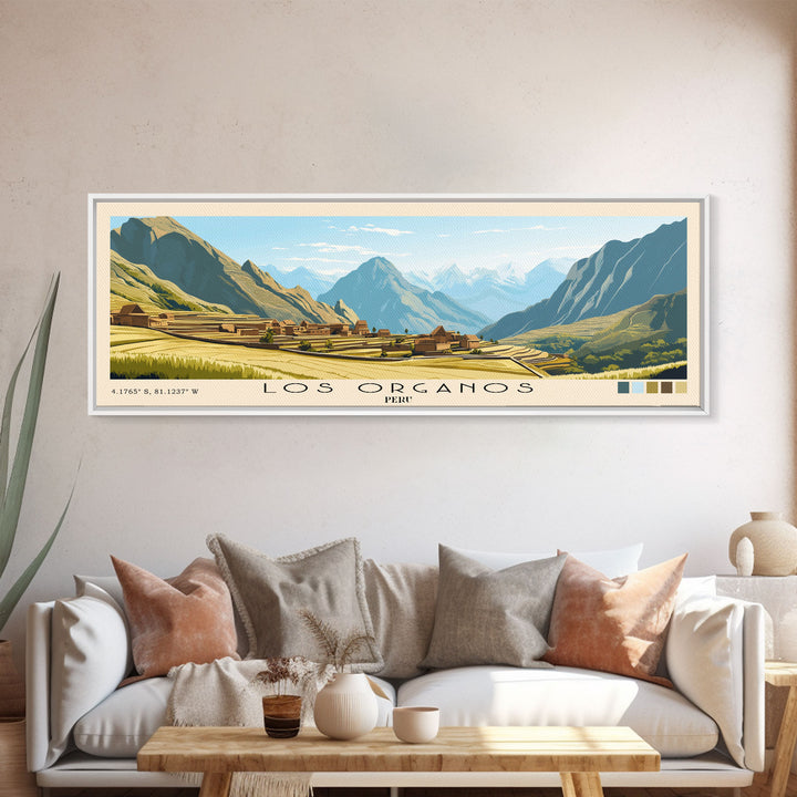 Los Organos, Peru Panoramic Print, Vacation Gift, Peru Wall Art, Beach Painting, Beach Decor, Beach Or Lakehouse Art