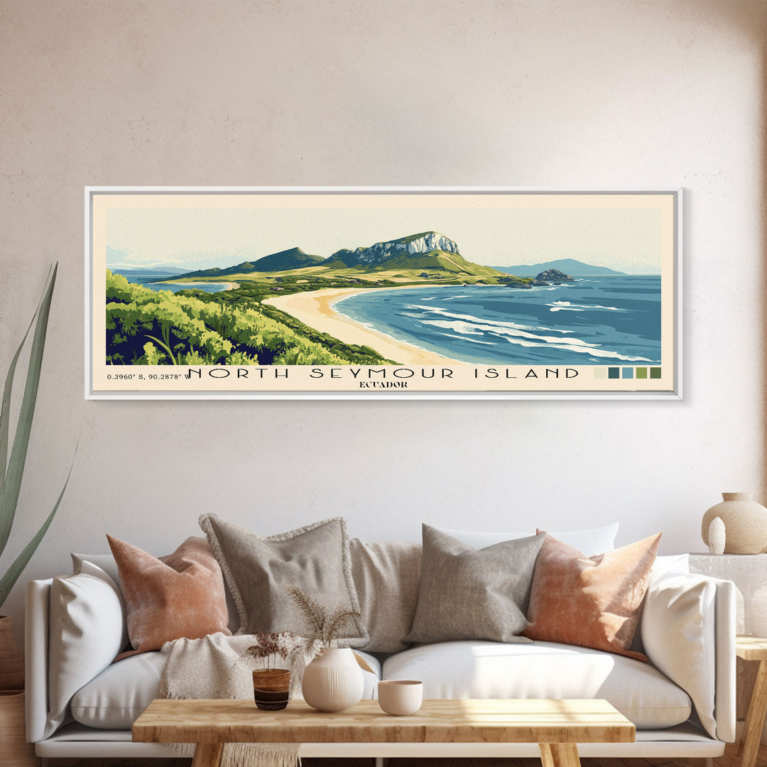 North Seymour Island, Ecuador Panoramic Print, Vacation Gift, Ecuador Wall Art, Vacation Wall Art, Vacatation Memories, Beach Decor, Beach Or Lakehouse Art