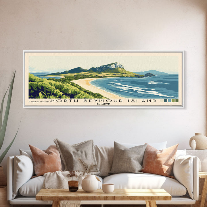 North Seymour Island, Ecuador Panoramic Print, Vacation Gift, Ecuador Wall Art, Vacation Wall Art, Vacatation Memories, Beach Decor, Beach Or Lakehouse Art