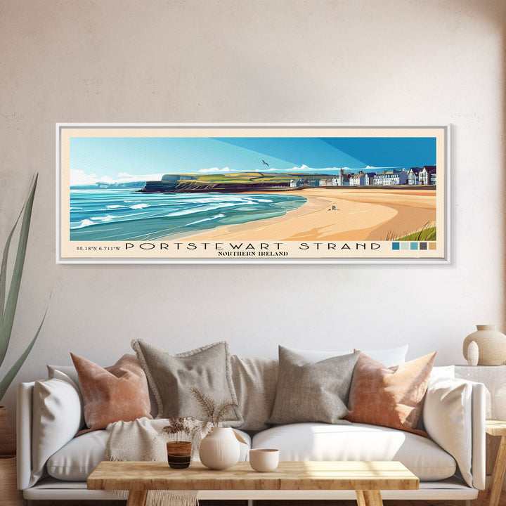 Portstewart Strand, Northern Ireland Panoramic Print, Vacation Gift, Northern Ireland Wall Art, Vacation Wall Art, Vacatation Memories, Beach Decor, Beach Or Lakehouse Art