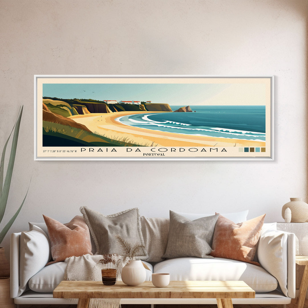 Praia da Cordoama, Portugal Panoramic Print, Vacation Gift, Portugal Wall Art, Vacation Wall Art, Vacatation Memories, Beach Decor, Beach Or Lakehouse Art