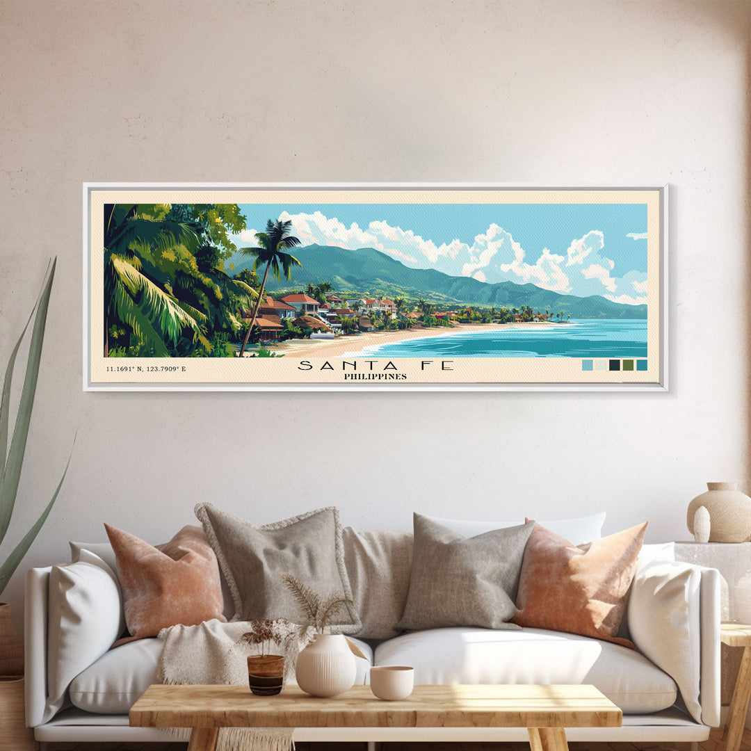 Santa Fe, Philippines Panoramic Print, Vacation Gift, Philippines Wall Art, Vacation Wall Art, Vacatation Memories, Beach Decor, Beach Or Lakehouse Art
