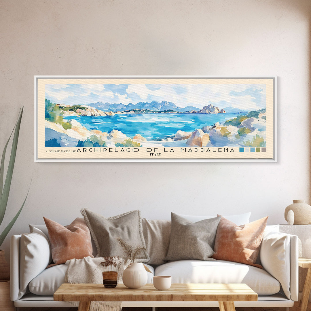 Archipelago of La Maddalena, Italy Watercolor Print, Vacation Gift, Italy Wall Art, Beach Painting, Beach Decor, Beach Or Lakehouse Art