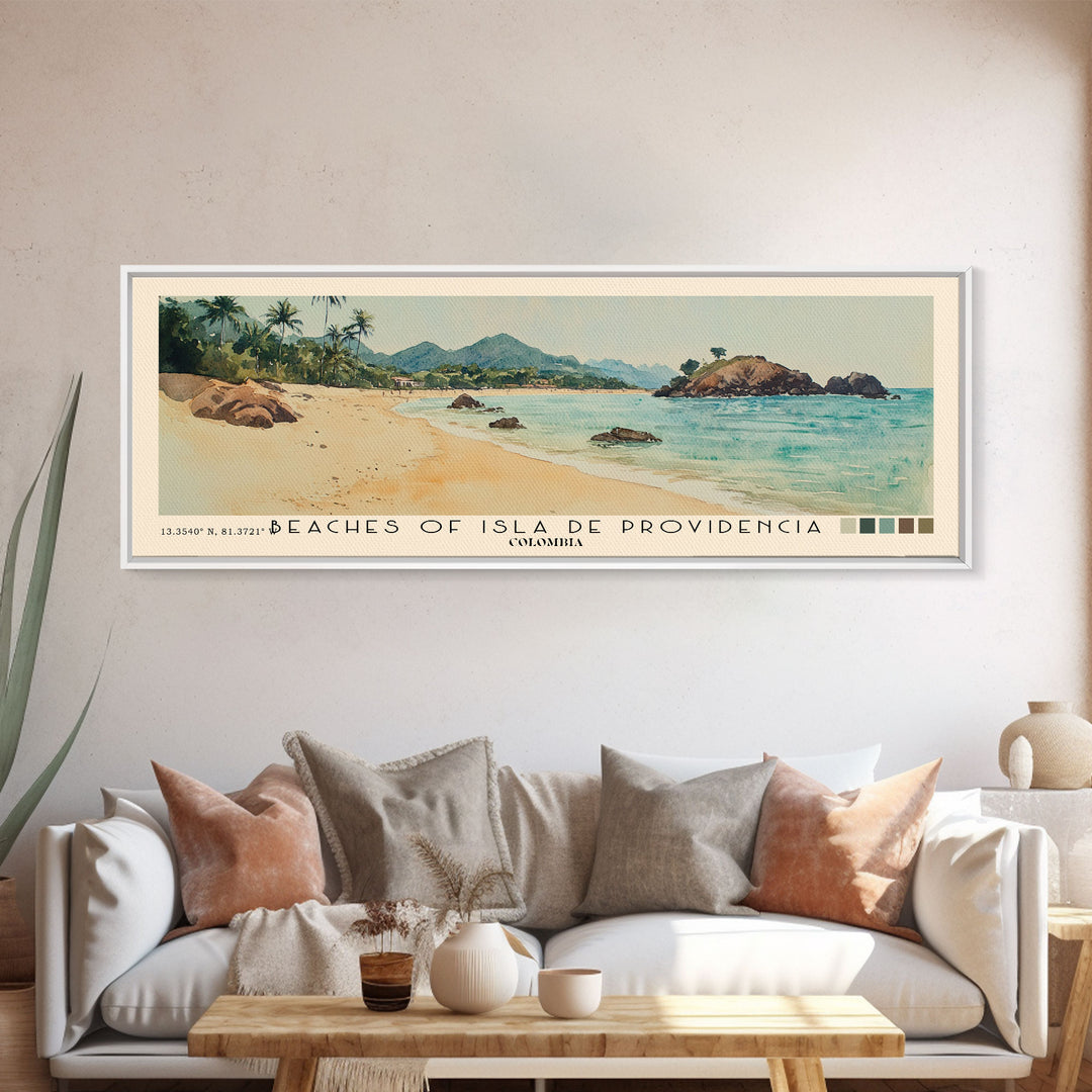 Beaches of Isla de Providencia, Colombia Watercolor Print, Vacation Gift, Colombia Wall Art, Vacation Wall Art, Vacatation Memories, Beach Decor, Beach Or Lakehouse Art