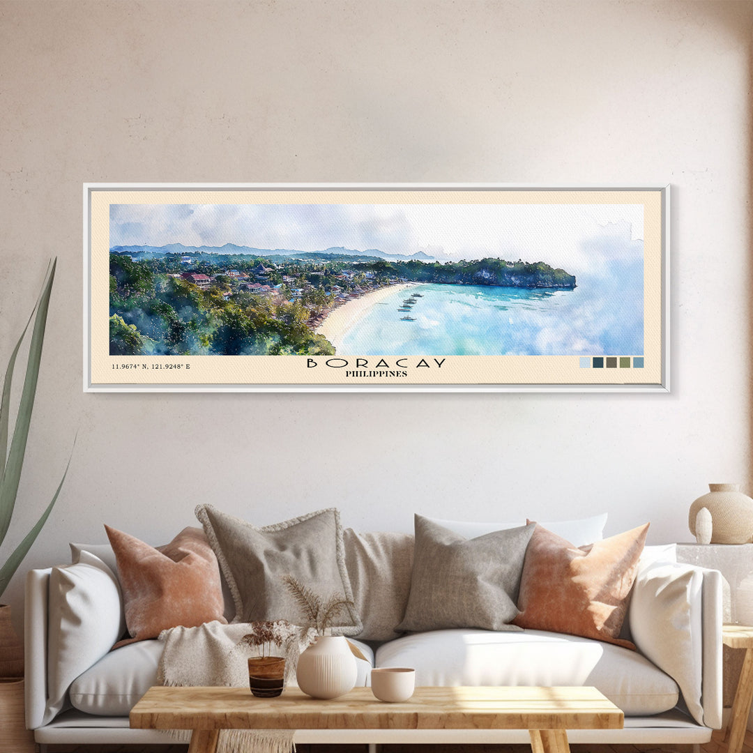 Boracay, Philippines Watercolor Print, Vacation Gift, Philippines Wall Art, Vacation Wall Art, Vacatation Memories, Beach Decor, Beach Or Lakehouse Art