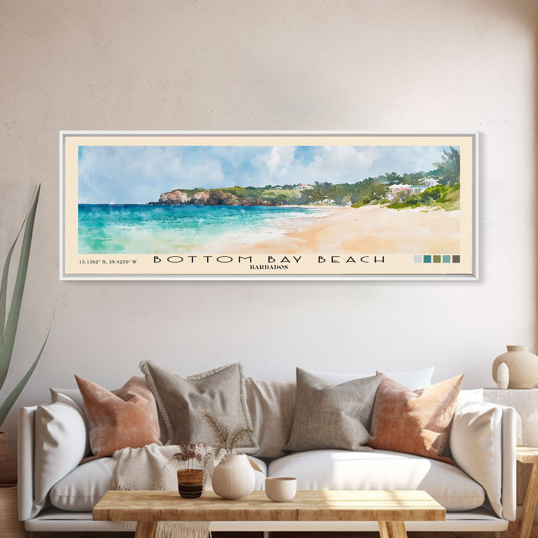 Bottom Bay Beach, Barbados Watercolor Print, Vacation Gift, Barbados Wall Art, Beach Painting, Beach Decor, Beach Or Lakehouse Art