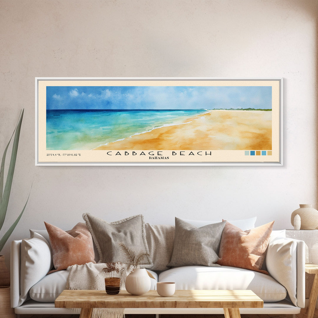 Cabbage Beach, Bahamas Watercolor Print, Vacation Gift, Bahamas Wall Art, Vacation Wall Art, Vacatation Memories, Beach Decor, Beach Or Lakehouse Art