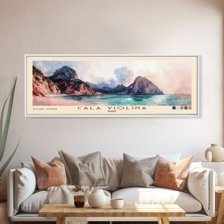 Cala Violina, Italy Watercolor Print, Vacation Gift, Italy Wall Art, Beach Painting, Beach Decor, Beach Or Lakehouse Art