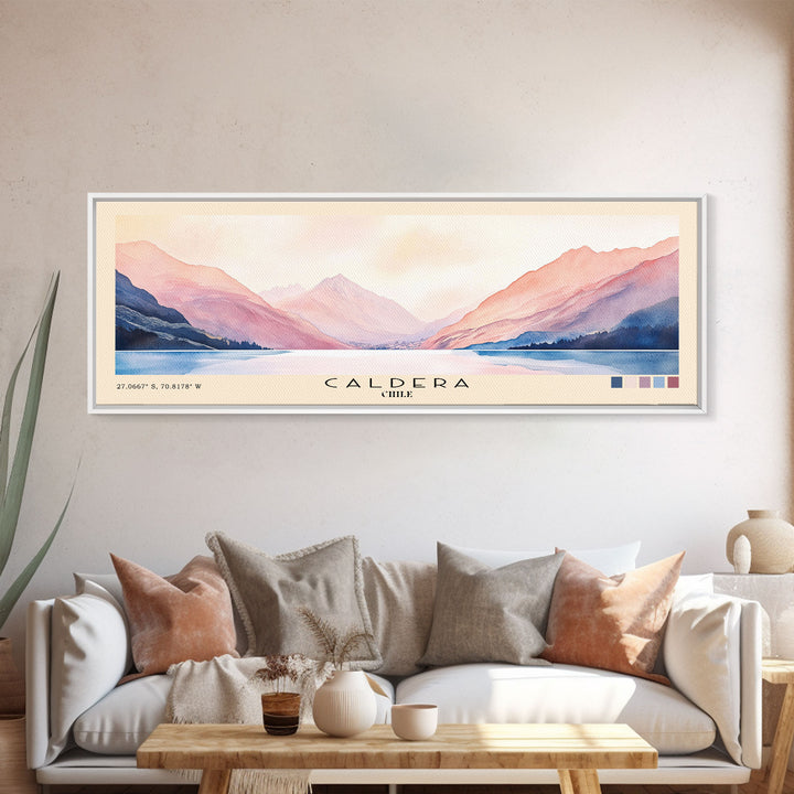 Caldera, Chile Watercolor Print, Vacation Gift, Chile Wall Art, Beach Painting, Beach Decor, Large Wall Art, Wood Frame Art