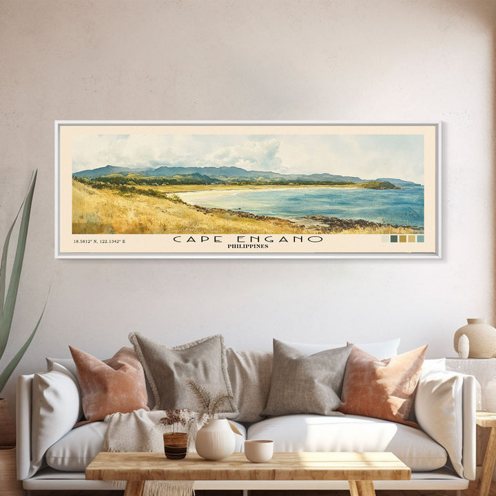 Cape Engano, Philippines Watercolor Beach Print, Vacation Gift, Philippines Wall Art, Beach Painting, Beach Decor, Beach Painting