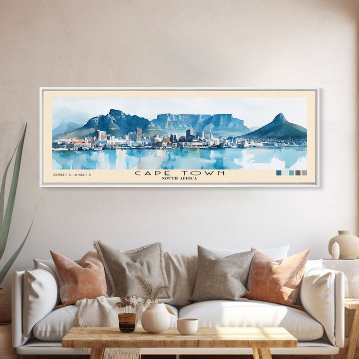 Cape Town, South Africa Watercolor Print, Vacation Gift, South Africa Wall Art, Vacation Wall Art, Vacatation Memories, Beach Decor, Beach Or Lakehouse Art